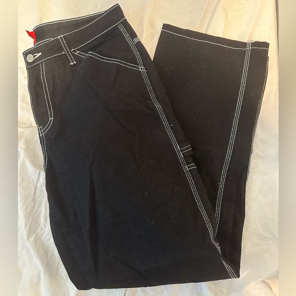 Dickies Black Carpenter Pants White Stitching
